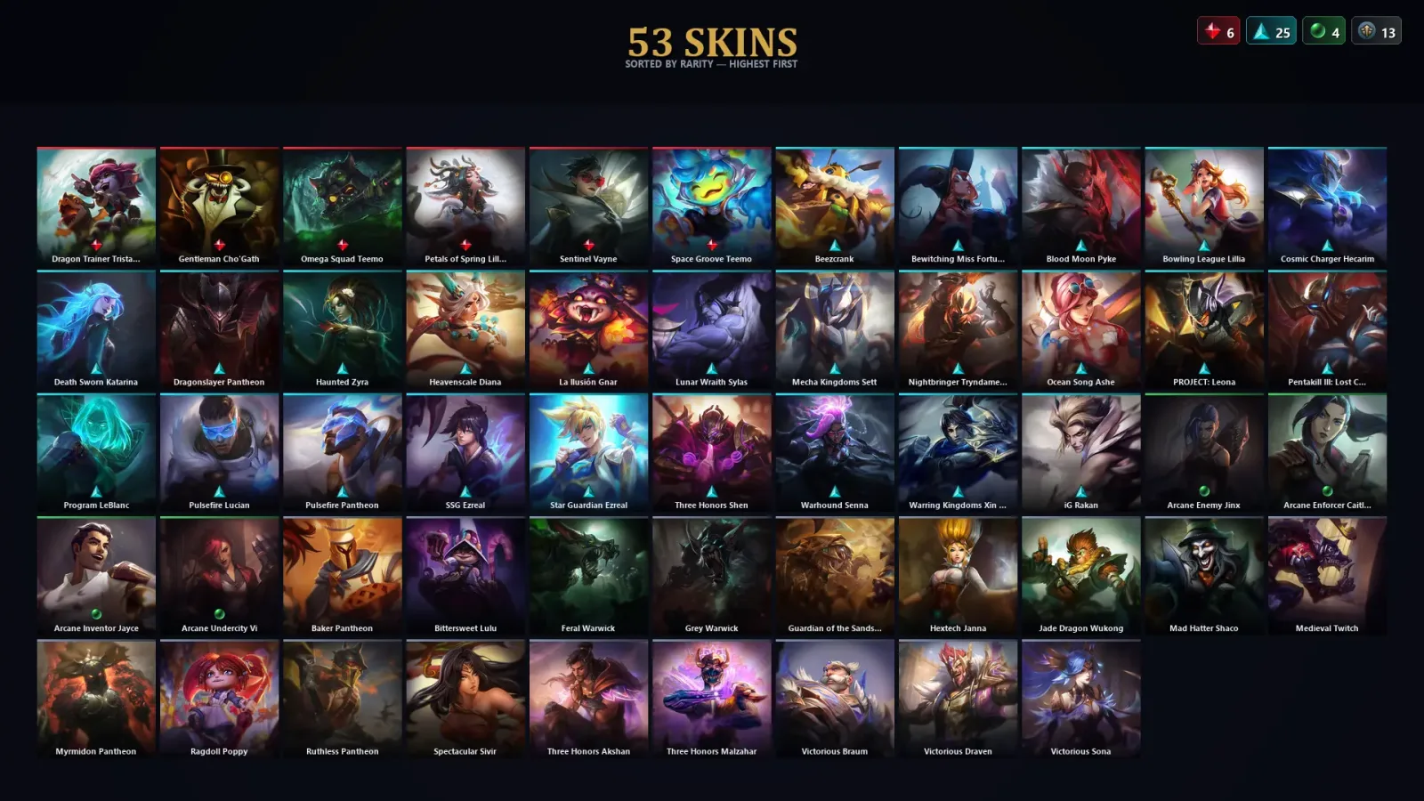 [LoL] | TR | Level 183 | Emerald IV | 161 Champions | 53 Skins