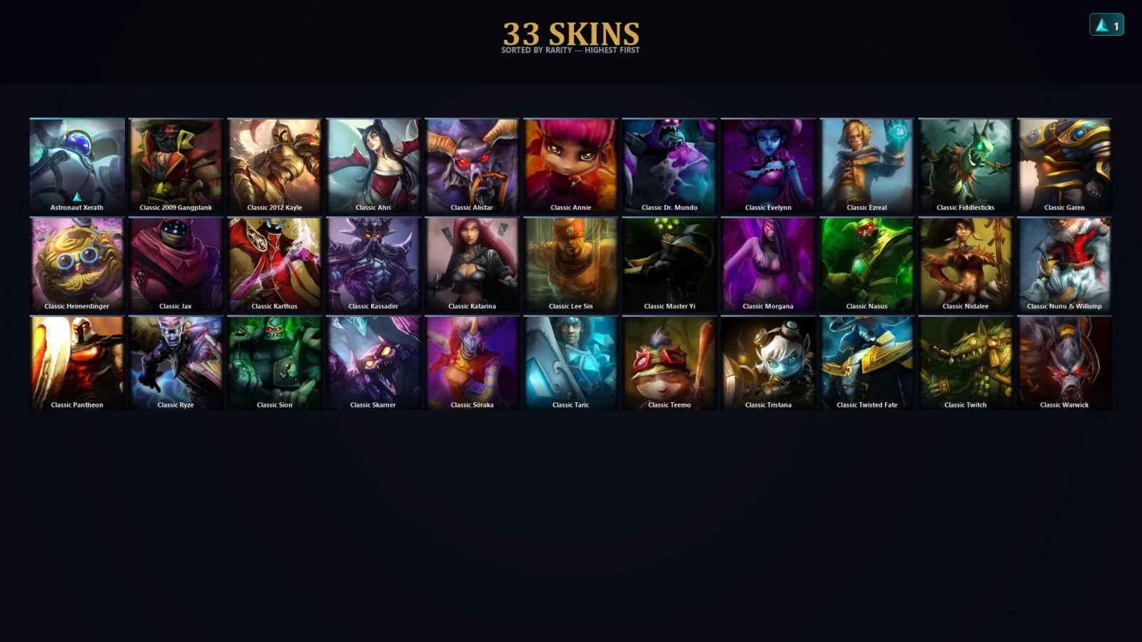 [LoL] | TR | Level 30 | 32 Champions | 33 Skins | 13,876 BE