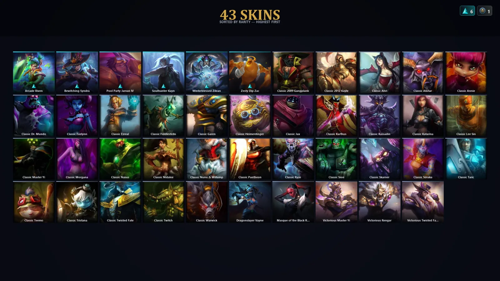 [LoL] | TR | Level 86 | Emerald IV | 62 Champions | 43 Skins | 16,957 BE