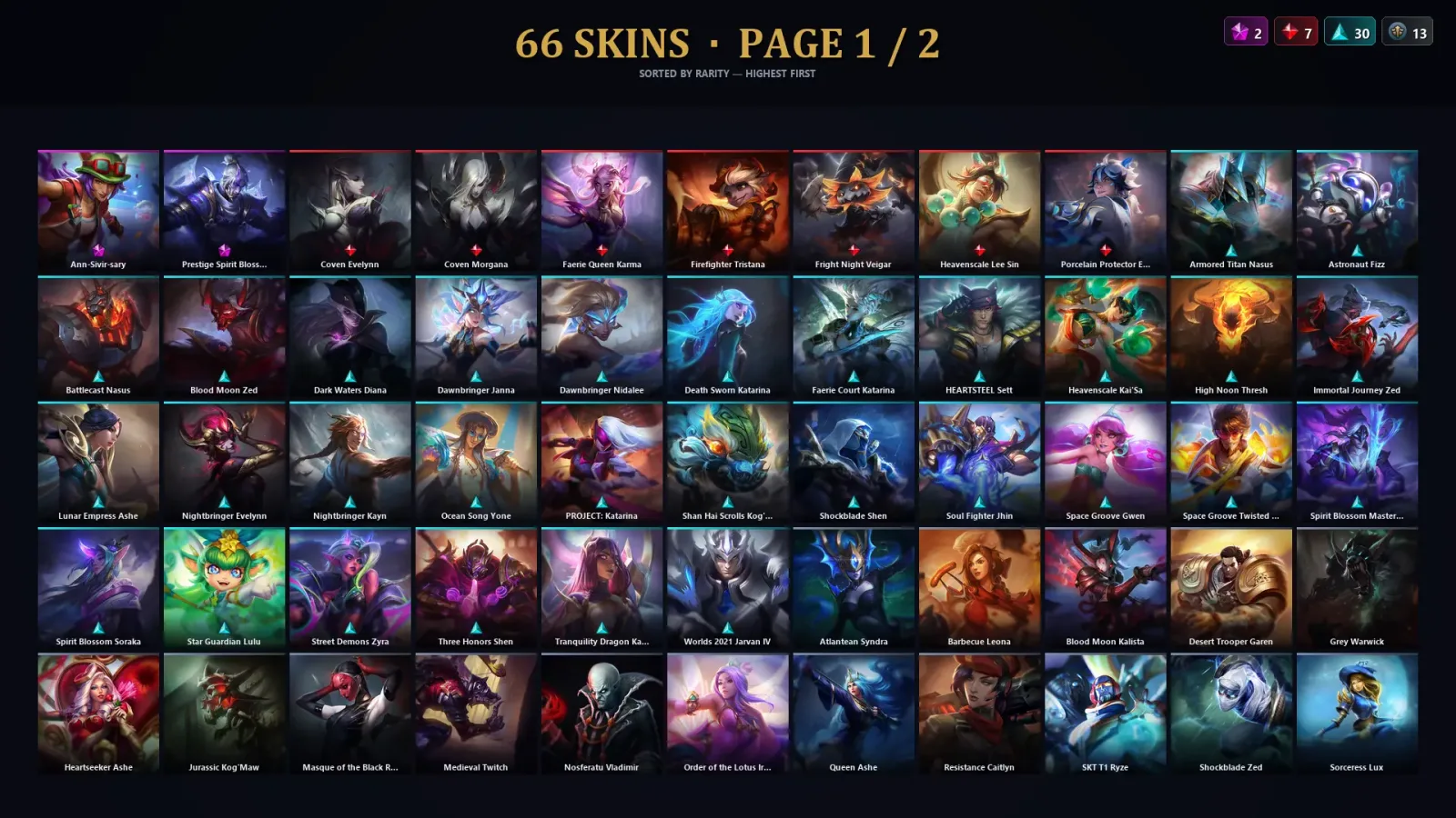 [LoL] | TR | Level 127 | 132 Champions | 66 Skins | 18,568 BE — LoL account