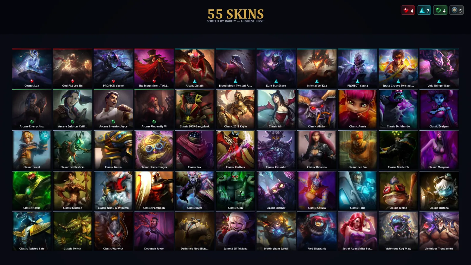 [LoL] | TR | Level 41 | 56 Champions | 55 Skins