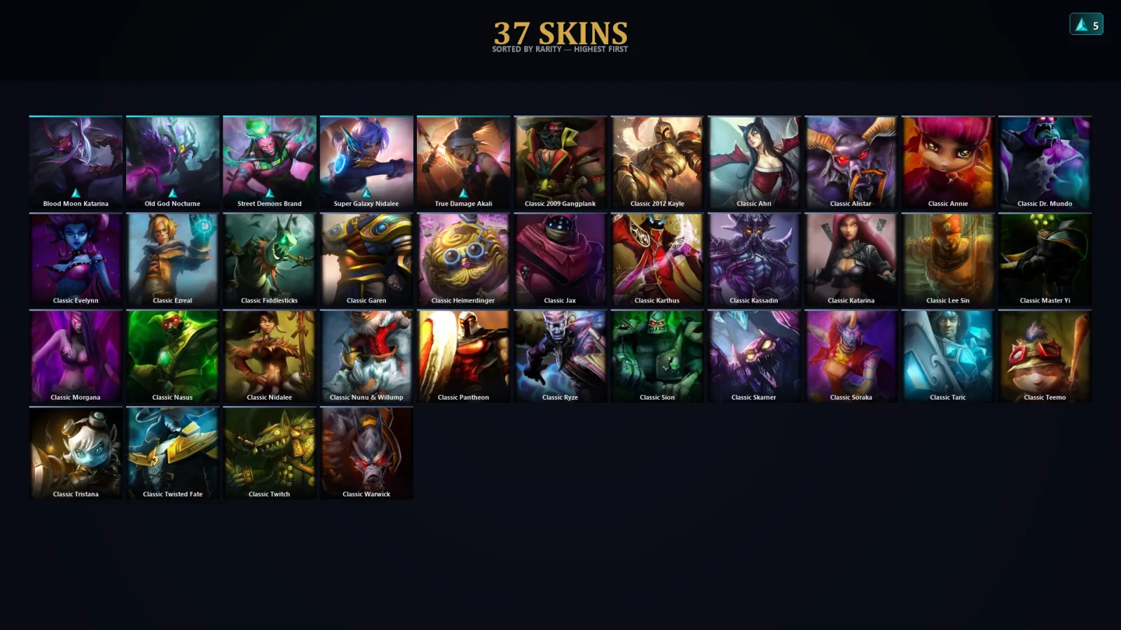 [LoL] | EUW | Level 51 | Silver IV | 44 Champions | 37 Skins