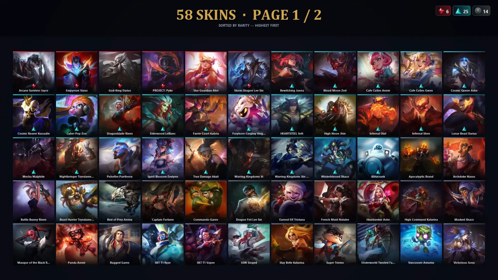 [LoL] | TR | Level 184 | Emerald III | 152 Champions | 58 Skins