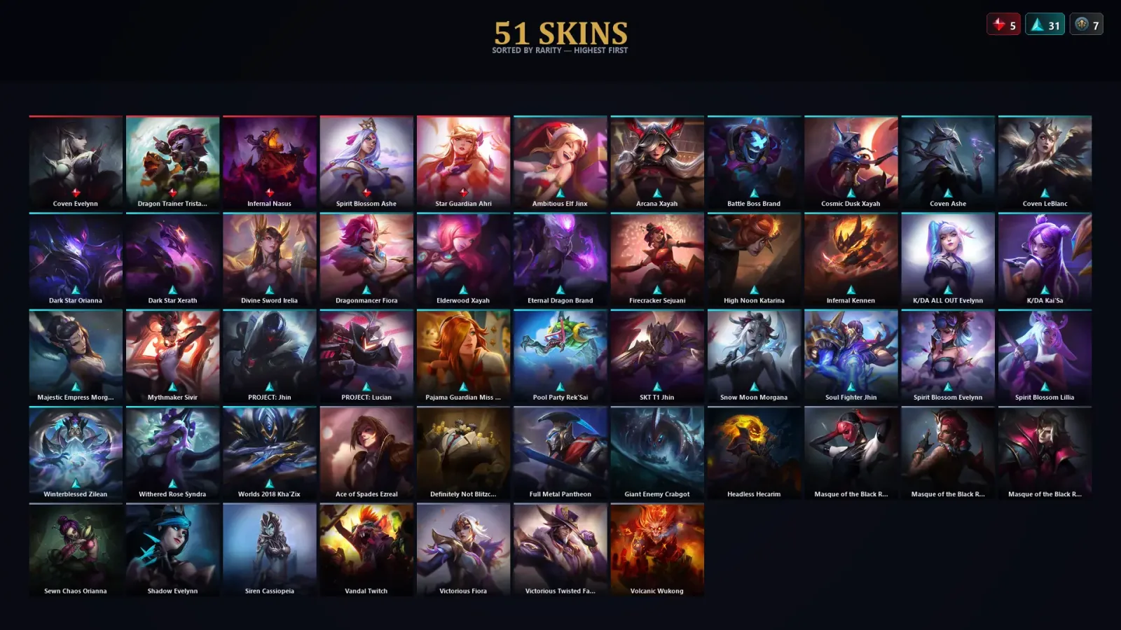[LoL] | TR | Level 128 | Silver IV | 172 Champions | 51 Skins | 29,907 BE — LoL account