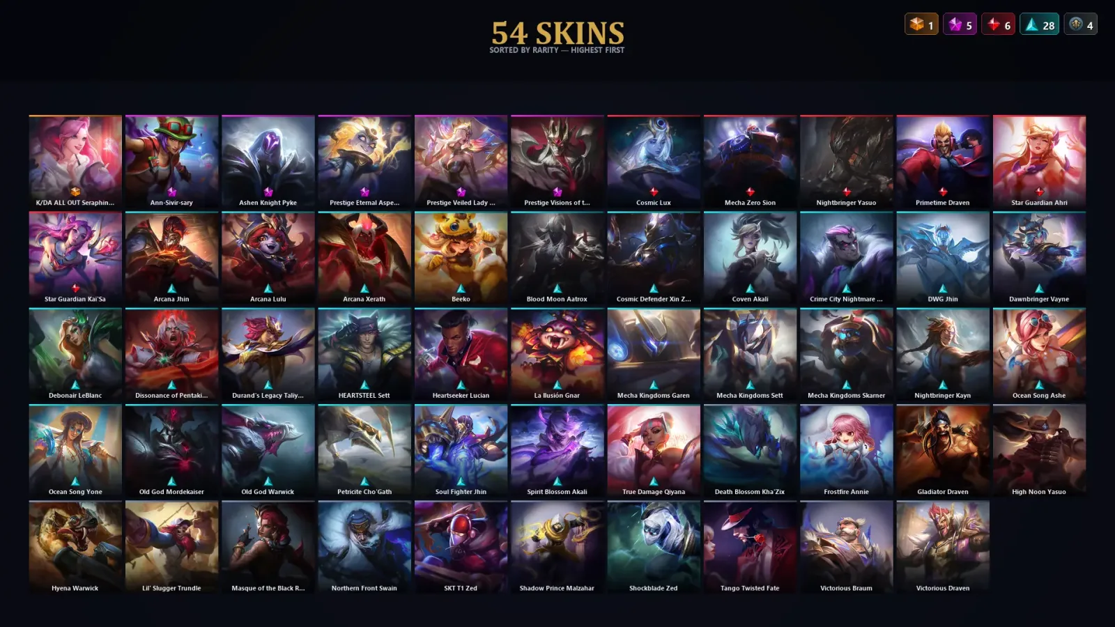 [LoL] | TR | Level 67 | Silver III | 80 Champions | 54 Skins | 30,722 BE