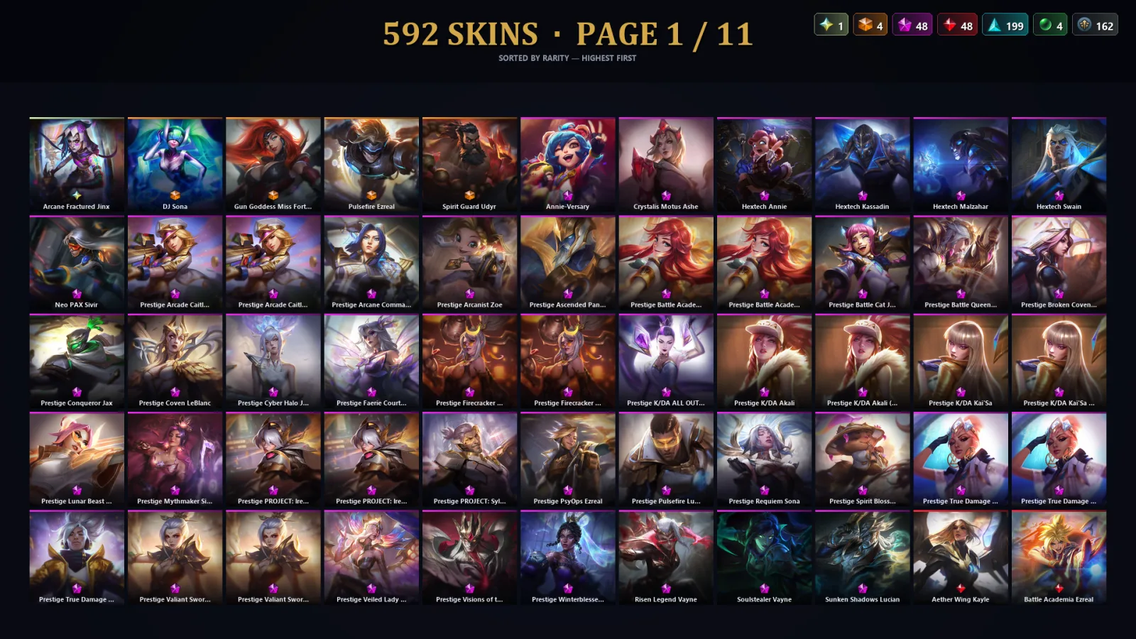 [LoL] | EUW | Level 500 | Platinum III | 172 Champions | 592 Skins | 61,453 BE