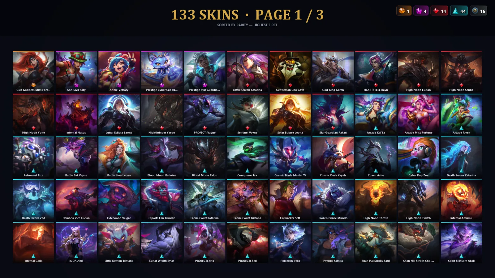 [LoL] | TR | Level 330 | Emerald I | 173 Champions | 133 Skins | 73,490 BE