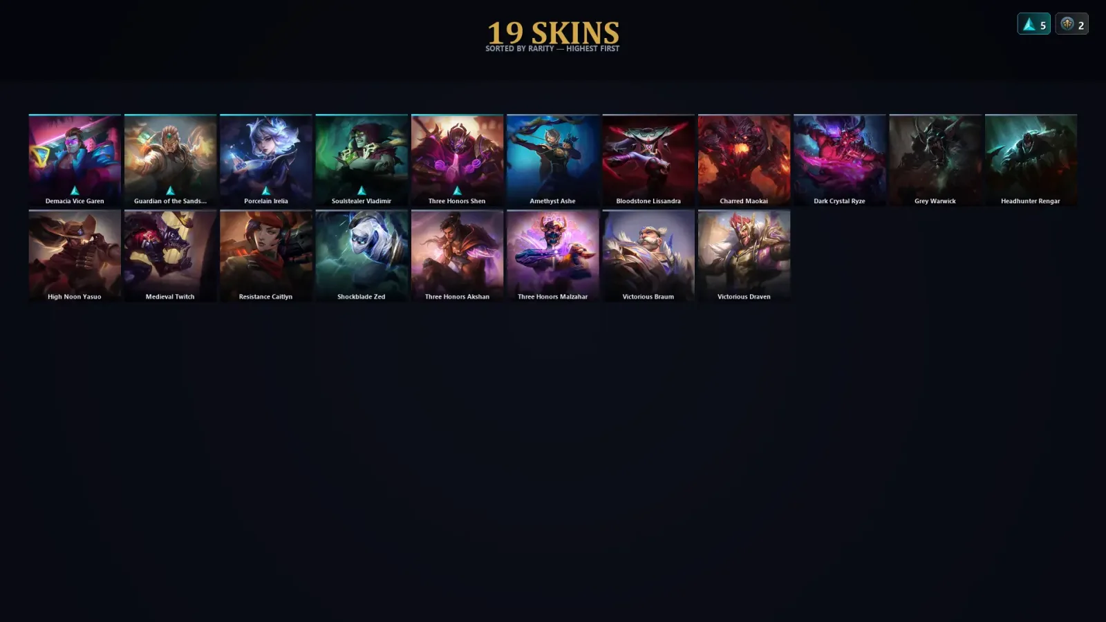 [LoL] | TR | Level 83 | Diamond II | 123 Champions | 19 Skins | 35,954 BE