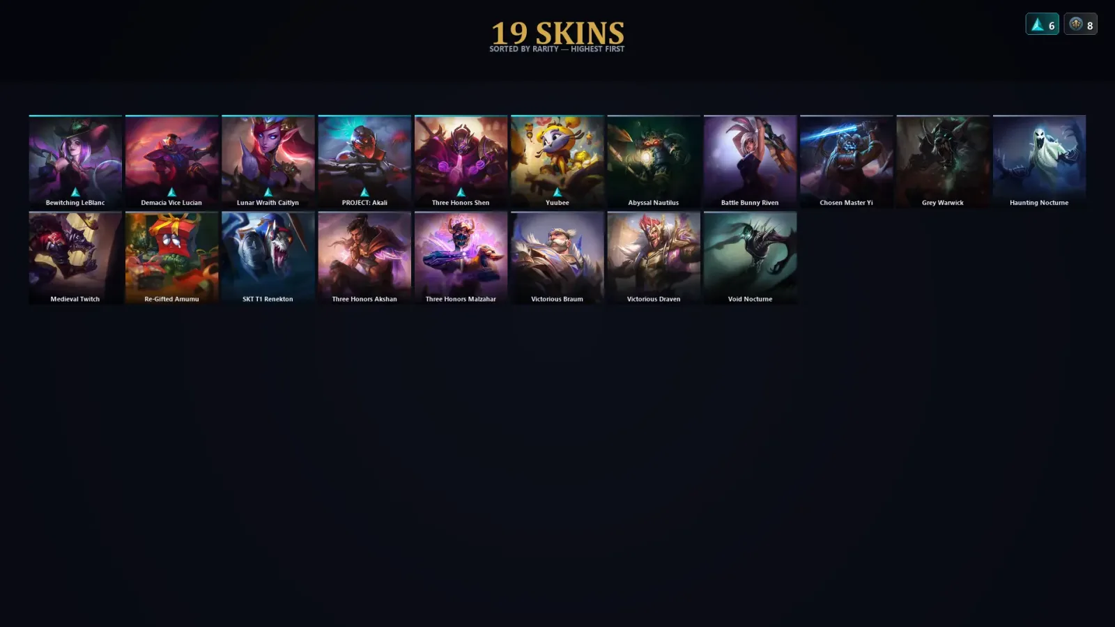 [LoL] | TR | Level 80 | Emerald III | 118 Champions | 19 Skins