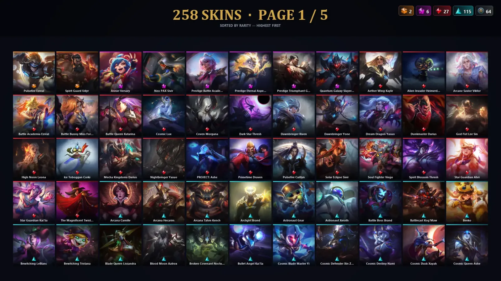 [LoL] | EUW | Level 472 | Emerald III | 172 Champions | 258 Skins | 152,716 BE — LoL account