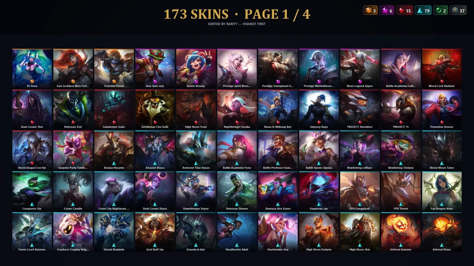 [LoL] | TR | Level 468 | Platinum IV | 172 Champions | 173 Skins | 31,658 BE — LoL account