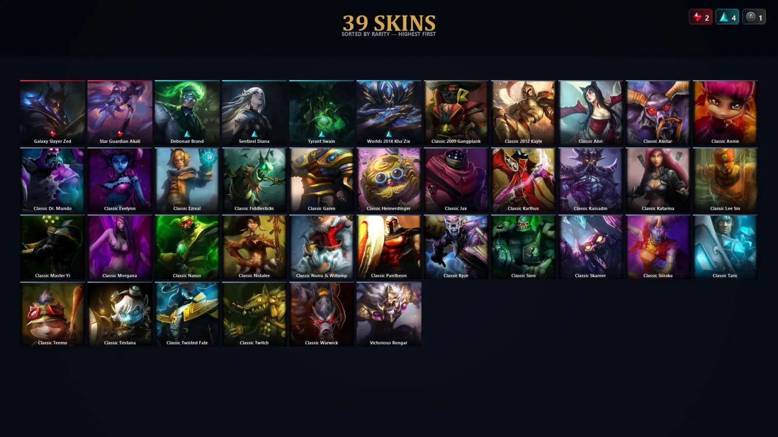 [LoL] | EUW | Level 42 | Diamond IV | 40 Champions | 39 Skins