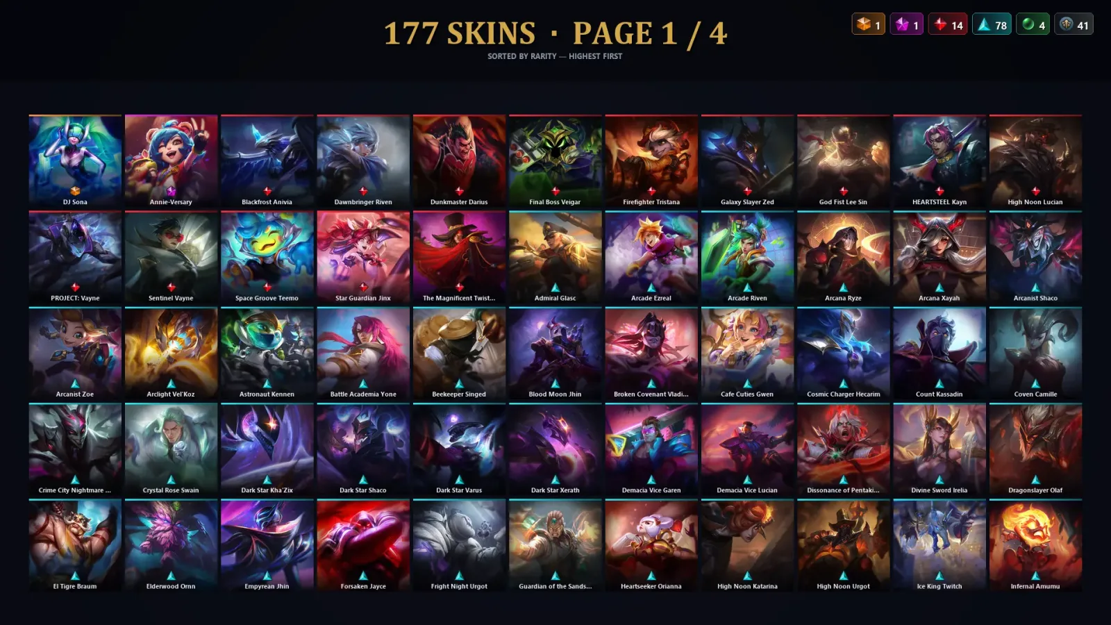 [LoL] | TR | Level 375 | 171 Champions | 177 Skins | 48,793 BE — LoL account