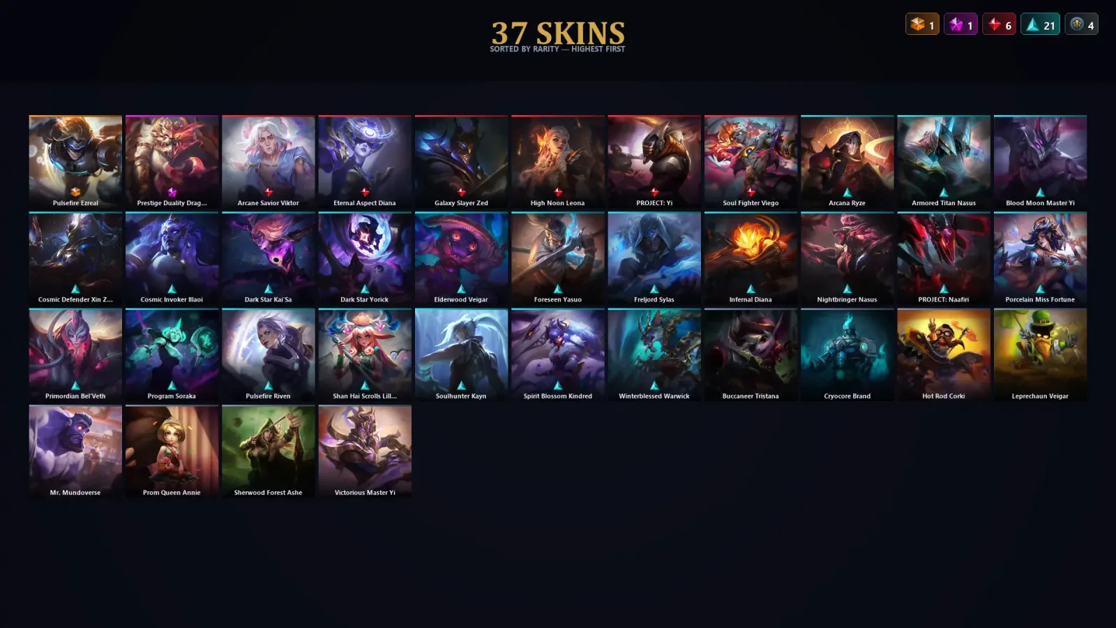 [LoL] | EUW | Level 49 | Silver III | 66 Champions | 37 Skins — LoL account