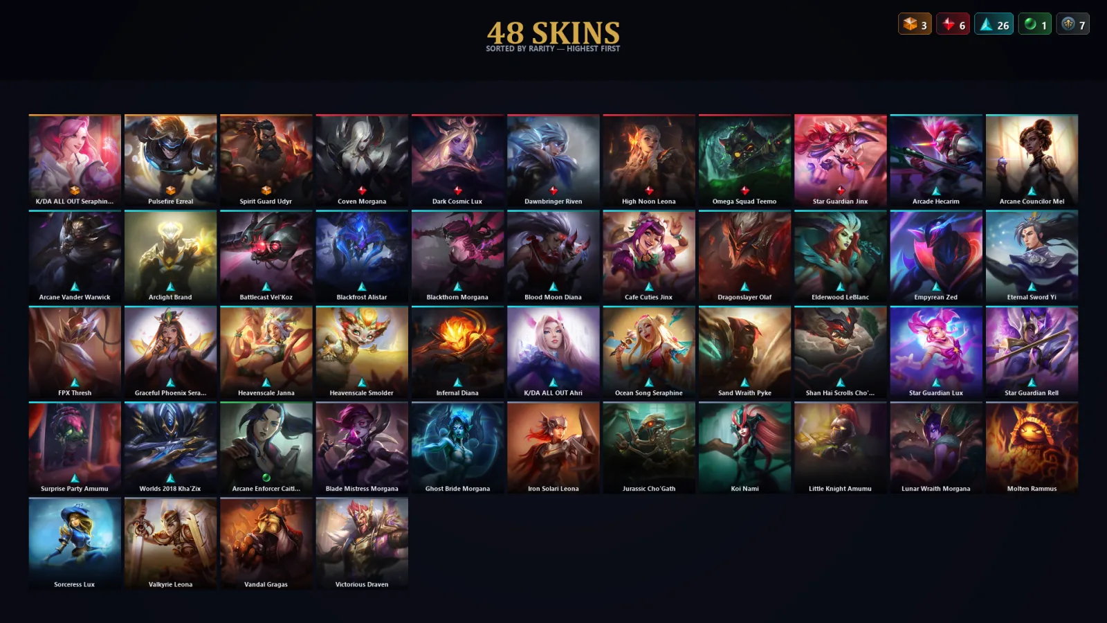 [LoL] | TR | Level 89 | Bronze II | 100 Champions | 48 Skins | 35,121 BE