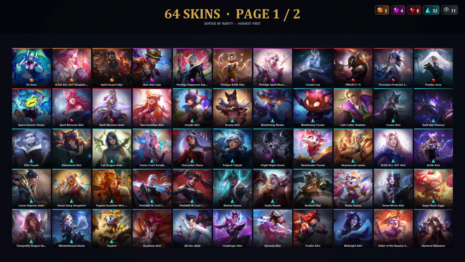 [LoL] | TR | Level 183 | Emerald IV | 96 Champions | 64 Skins | 28,100 BE