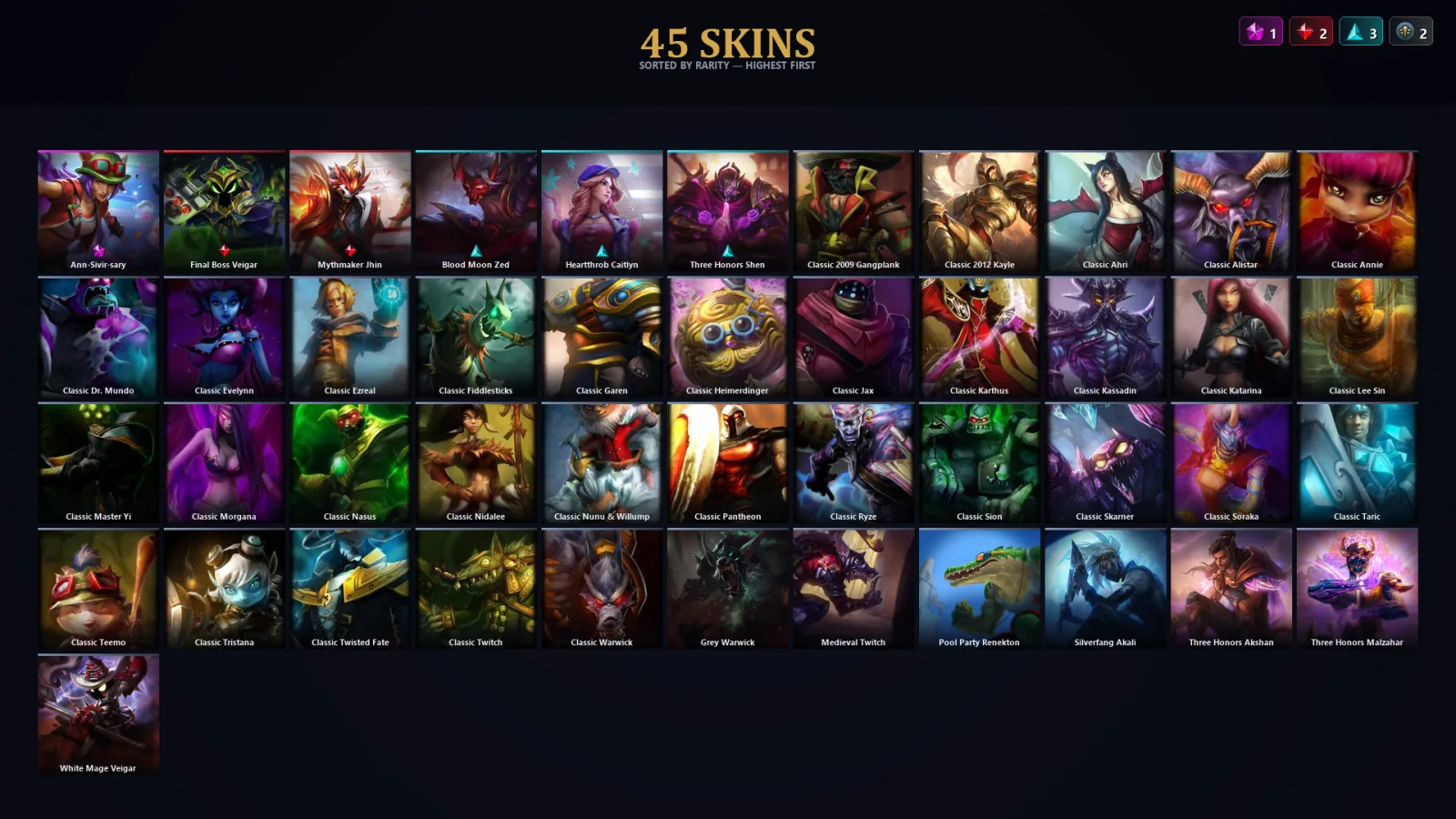 [LoL] | EUW | Level 48 | Diamond I | 64 Champions | 13 Skins | 20,544 BE