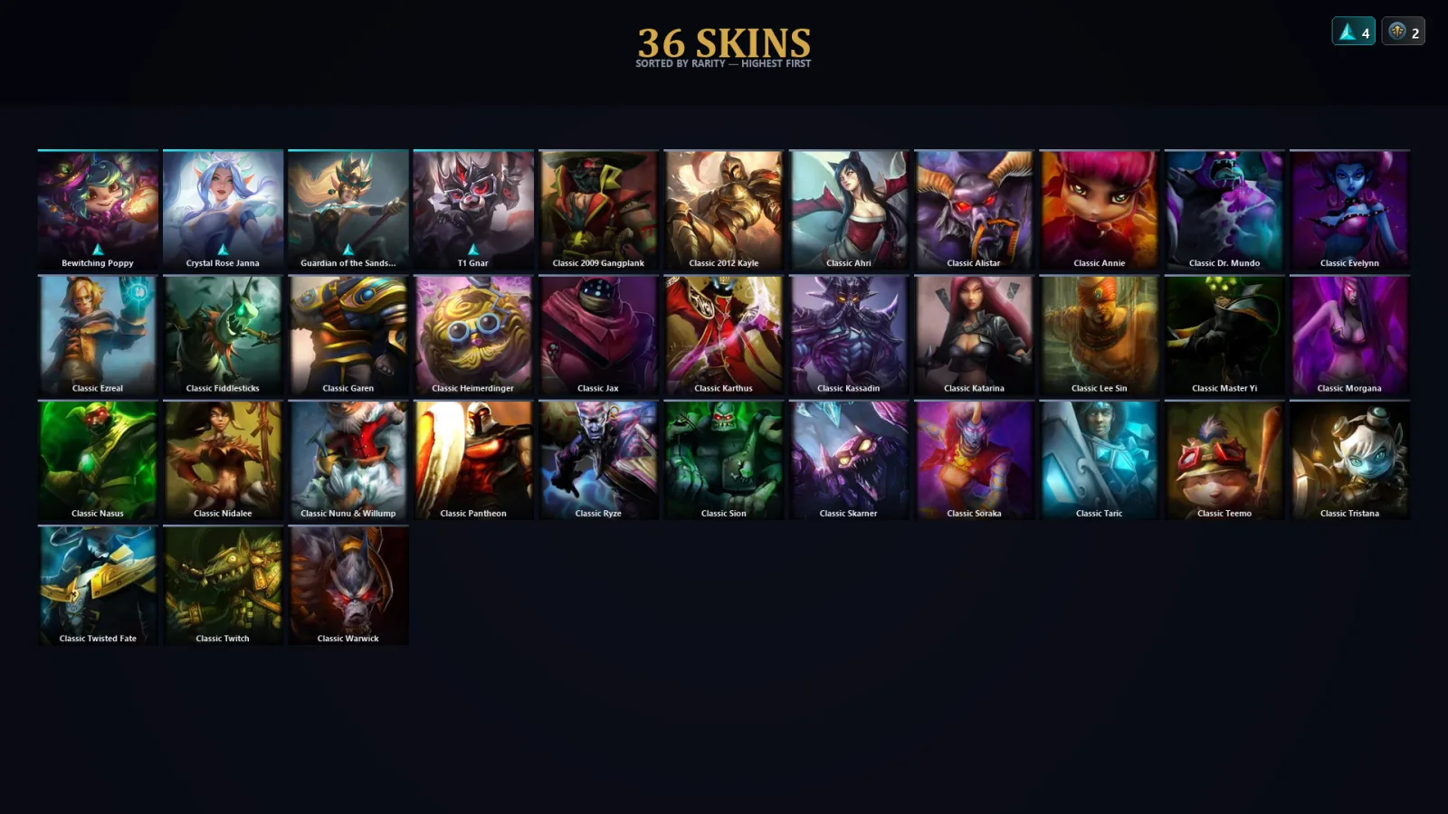 [LoL] | TR | Level 30 | 66 Champions | 36 Skins | 22,035 BE