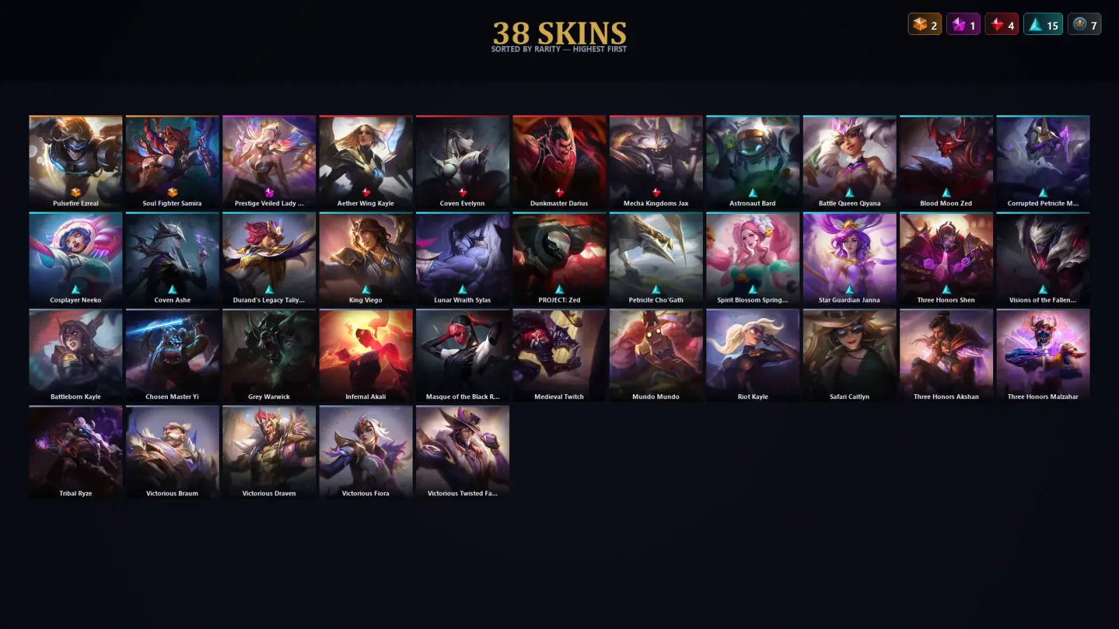 [LoL] | TR | Level 120 | Platinum IV | 138 Champions | 38 Skins | 25,528 BE