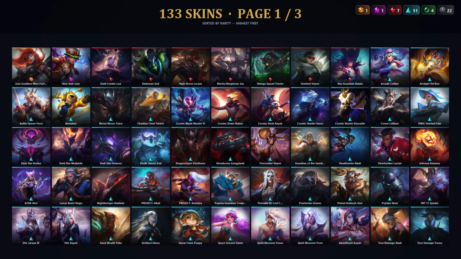 [LoL] | TR | Level 398 | Platinum II | 173 Champions | 133 Skins | 112,200 BE