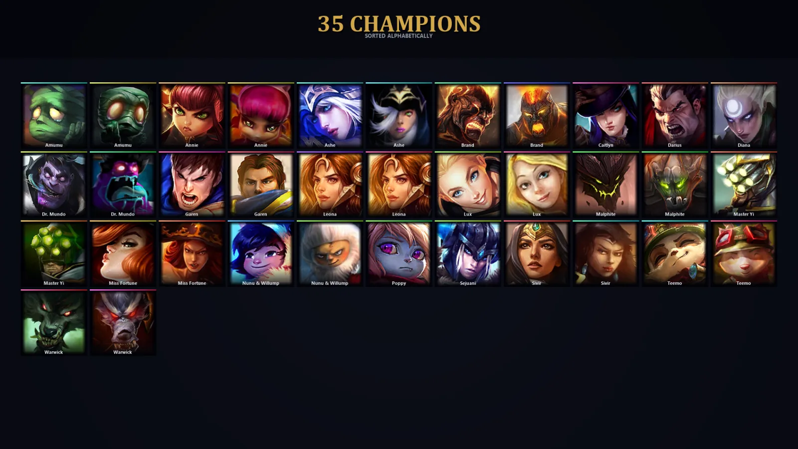 [LoL] | EUW | Level 36 | Iron IV | 20 Champions | 36,125 BE