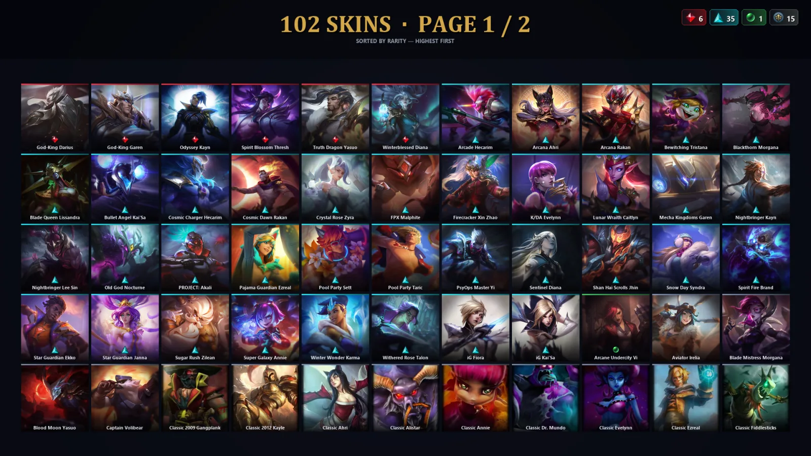 [LoL] | TR | Level 267 | Platinum II | 143 Champions | 70 Skins