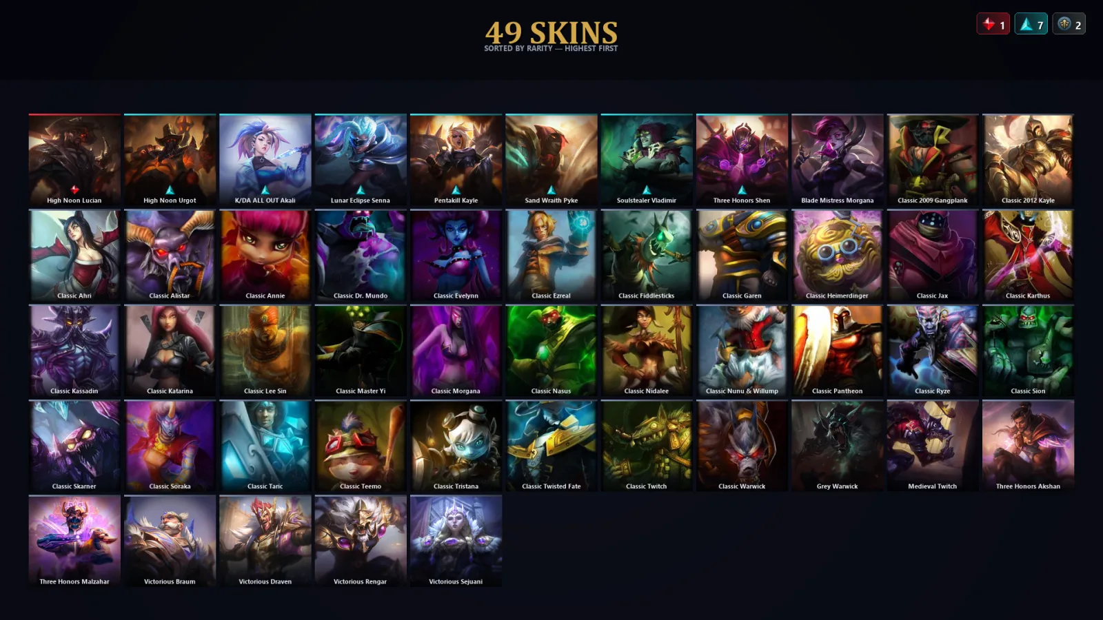 [LoL] | TR | Level 65 | Diamond I | 96 Champions | 49 Skins | 33,736 BE