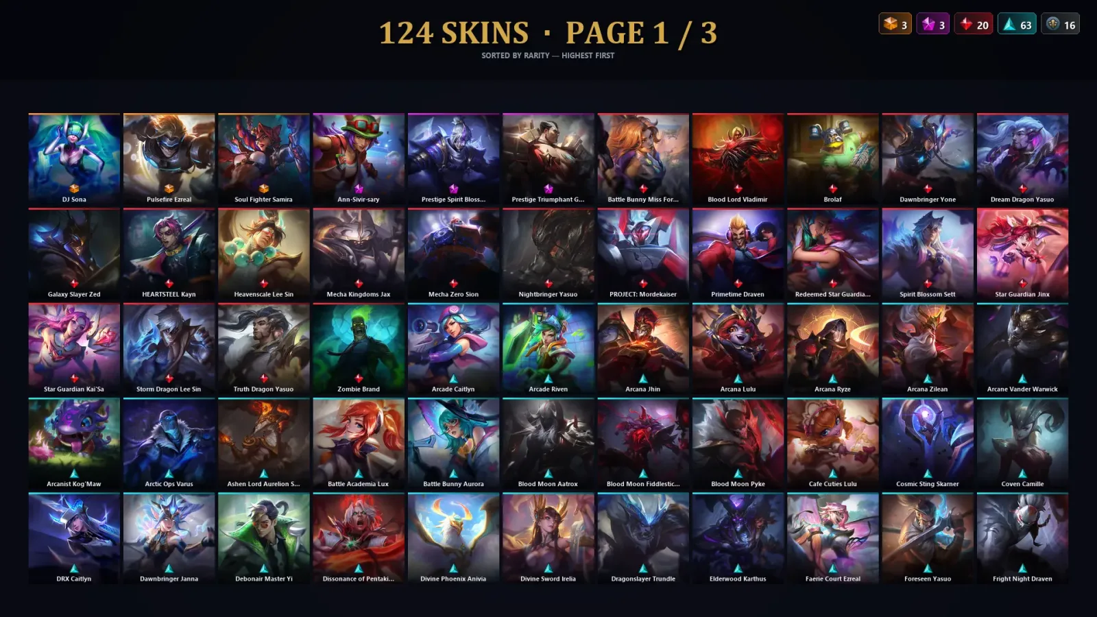 [LoL] | TR | Level 224 | Gold II | 172 Champions | 124 Skins | 20,247 BE — LoL account