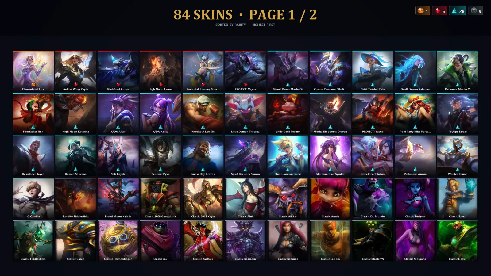 [LoL] | TR | Level 108 | Gold III | 129 Champions | 52 Skins