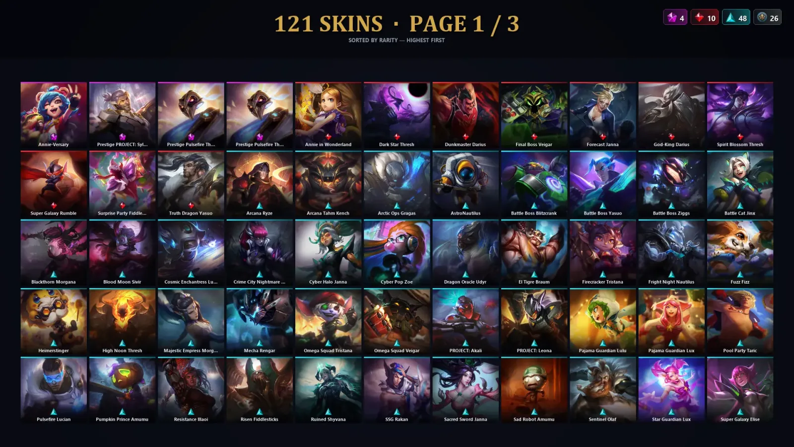 [LoL] | TR | Level 169 | 115 Champions | 121 Skins — LoL account