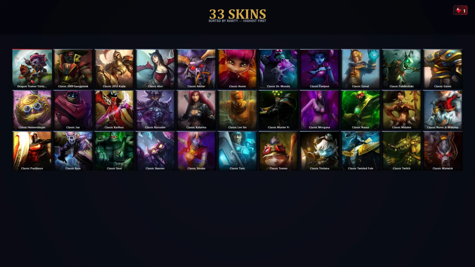[LoL] | EUW | Level 32 | 31 Champions | 33 Skins