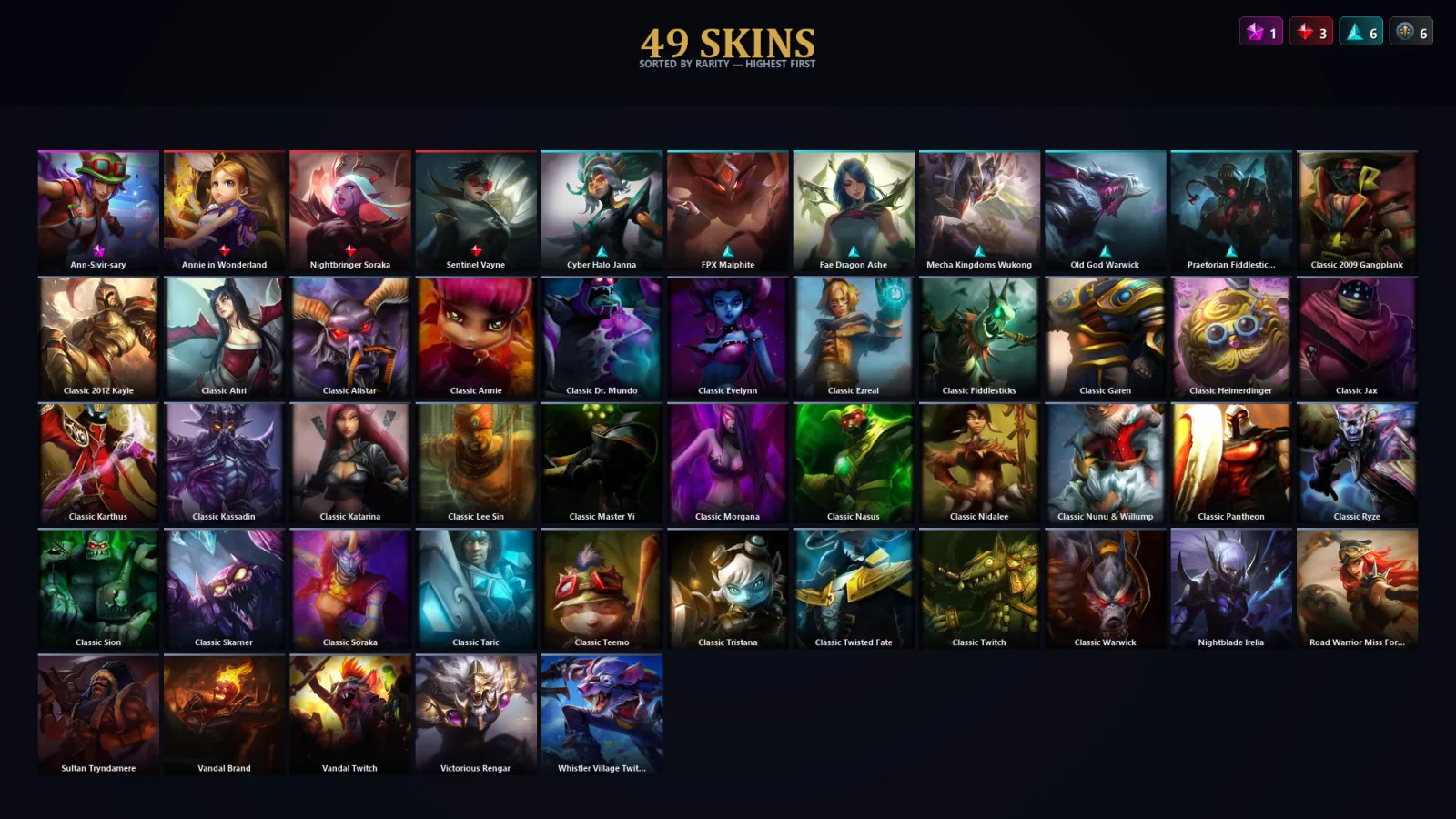 [LoL] | EUW | Level 77 | Silver III | 71 Champions | 49 Skins | 15,566 BE