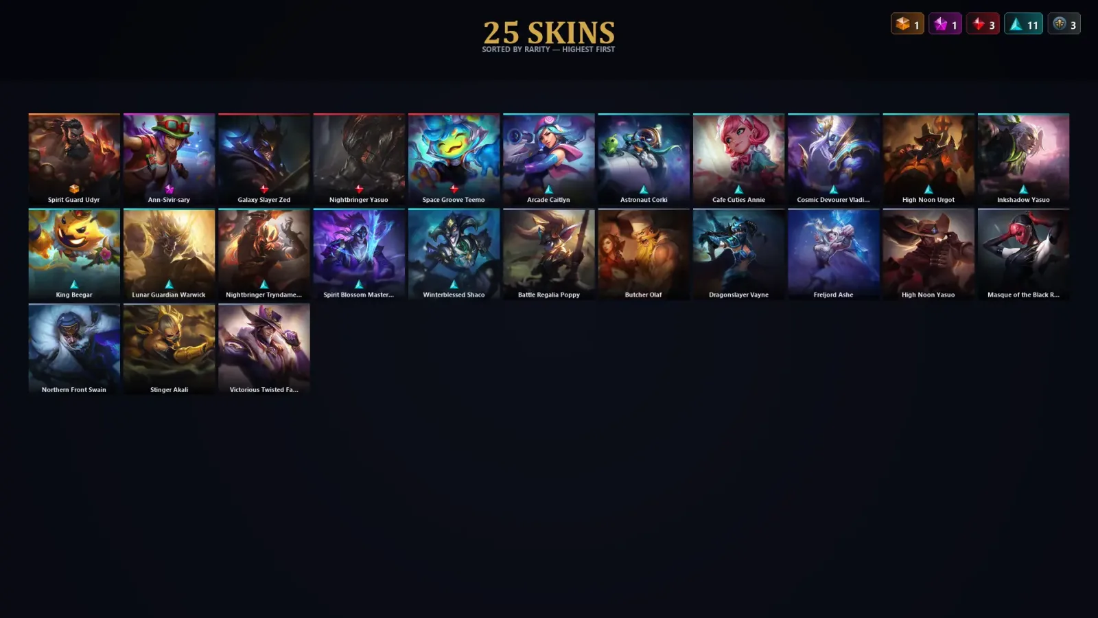 [LoL] | TR | Level 163 | 107 Champions | 25 Skins — LoL account