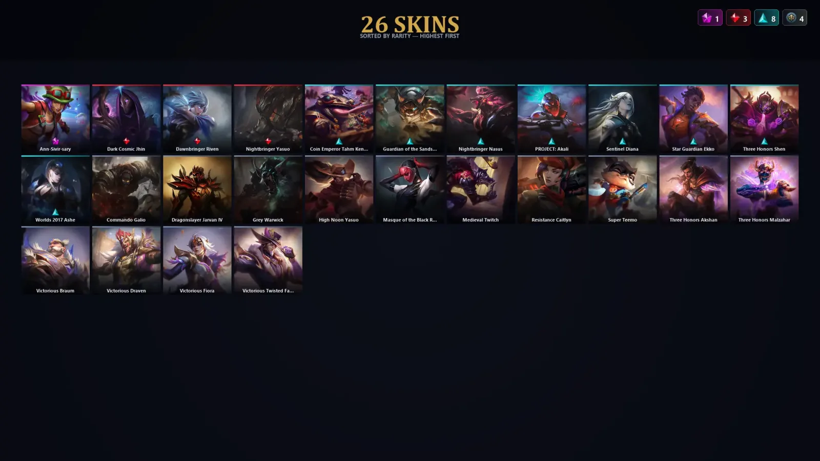 [LoL] | EUW | Level 307 | Emerald IV | 107 Champions | 26 Skins | 246,164 BE