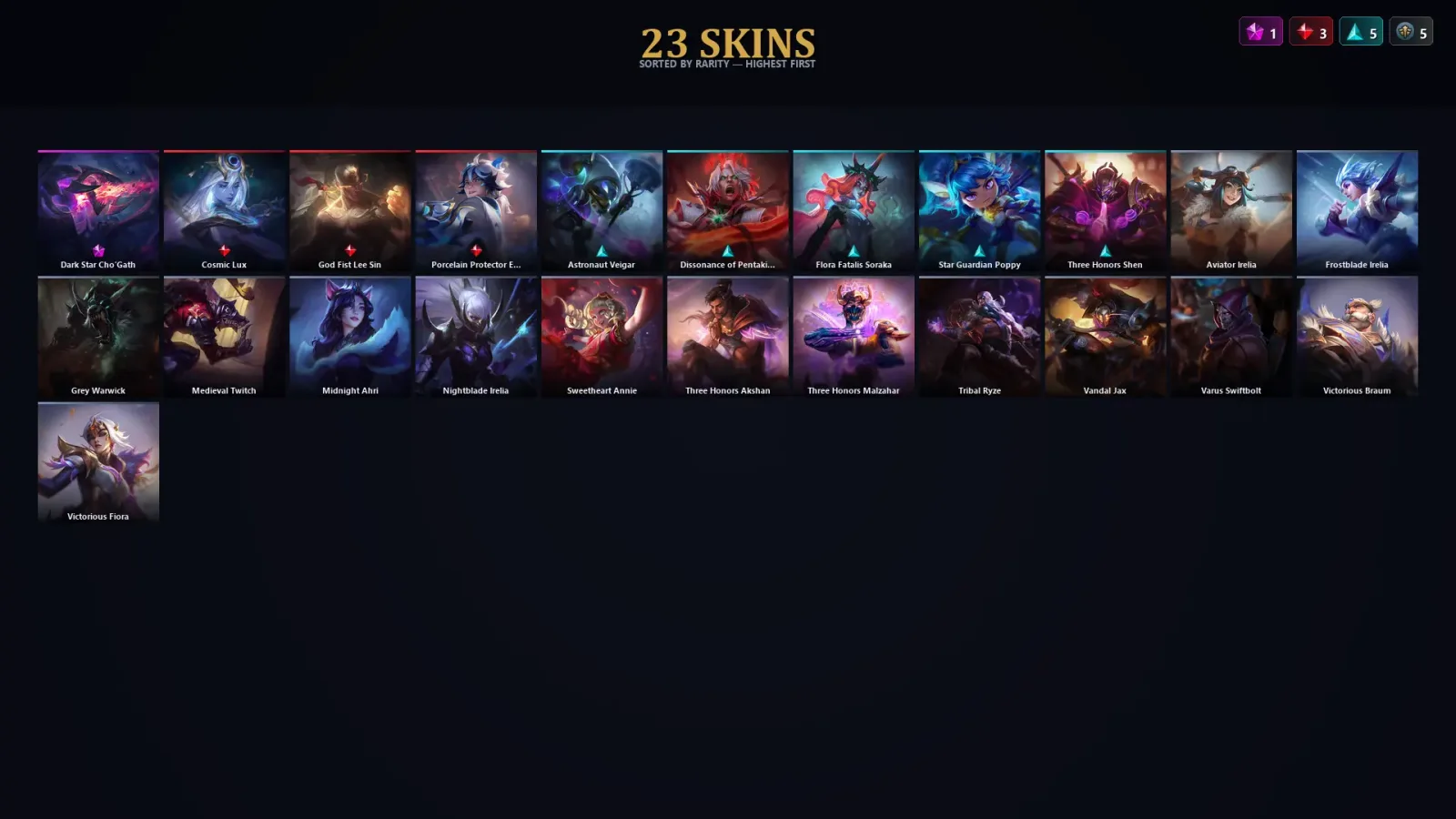 [LoL] | EUW | Level 73 | Diamond II | 99 Champions | 23 Skins | 30,918 BE