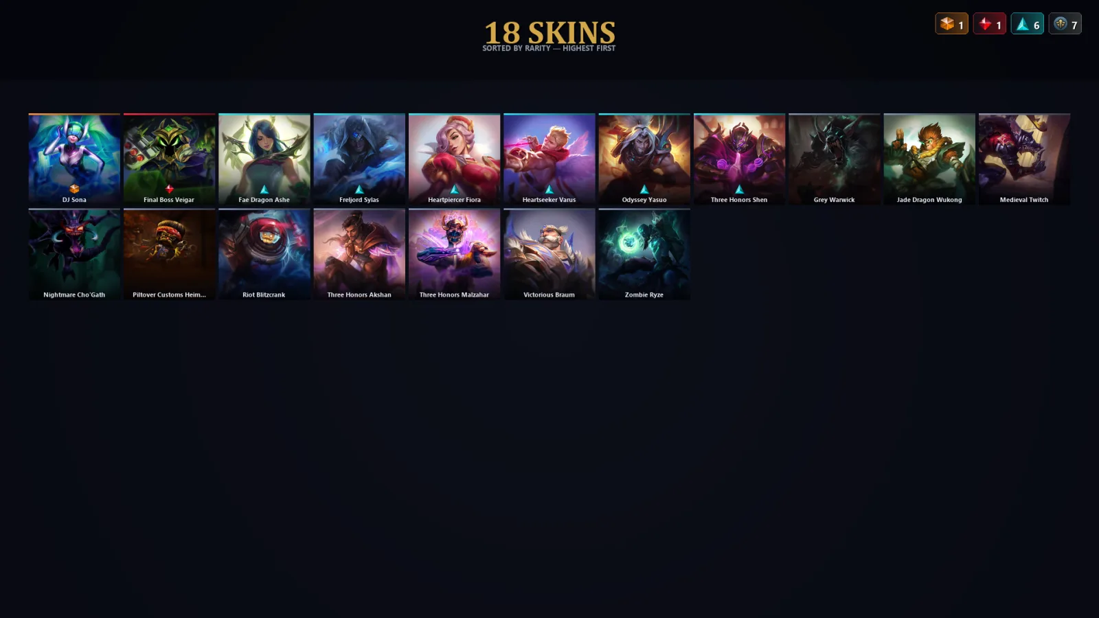 [LoL] | EUW | Level 91 | Diamond II | 89 Champions | 18 Skins