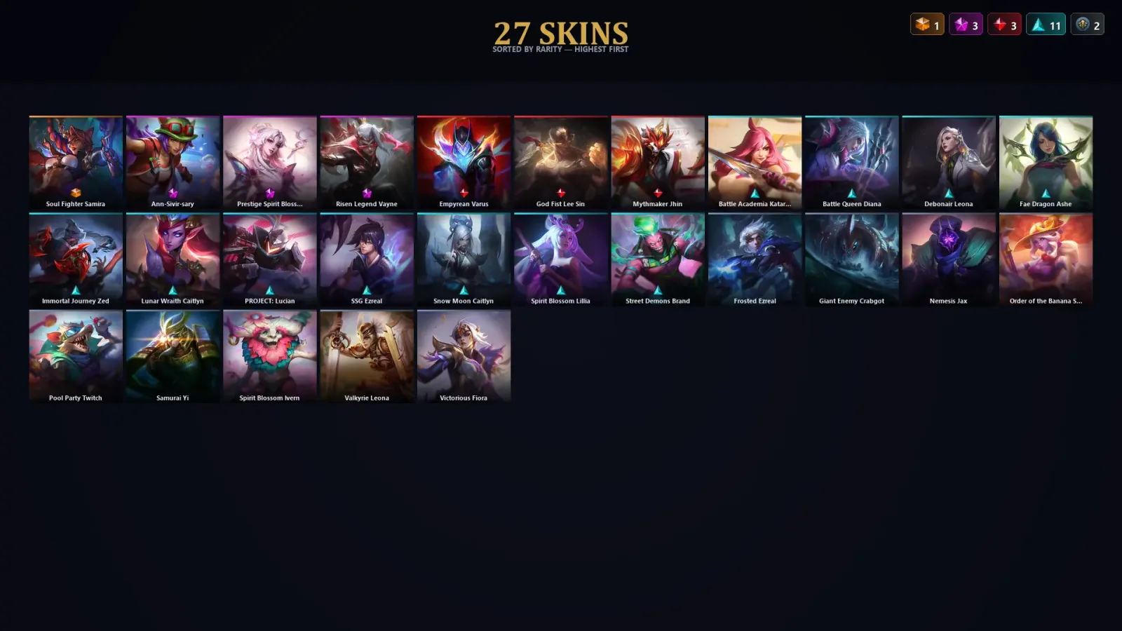 [LoL] | TR | Level 55 | 83 Champions | 27 Skins | 15,557 BE