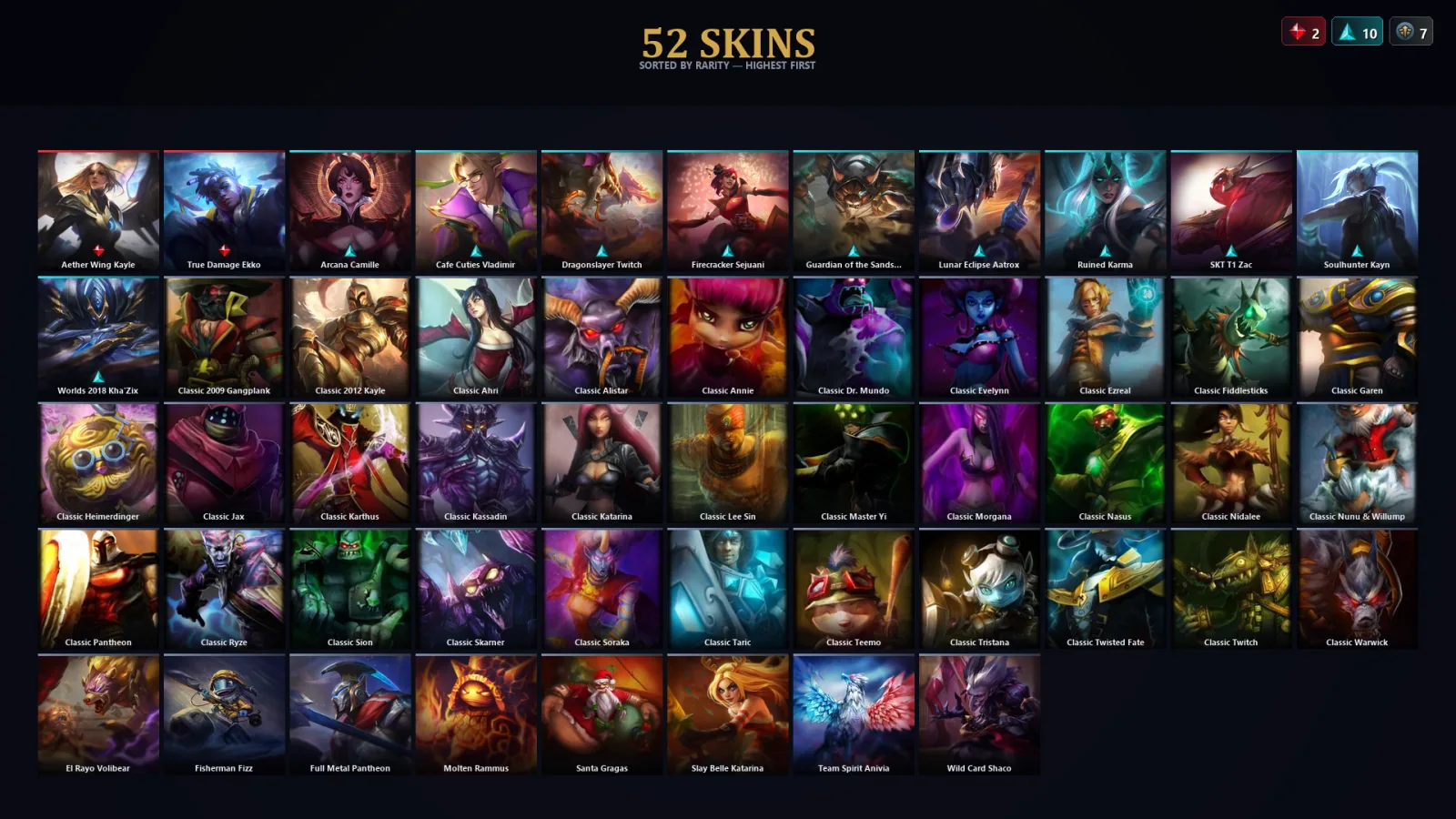[LoL] | TR | Level 63 | 53 Champions | 52 Skins