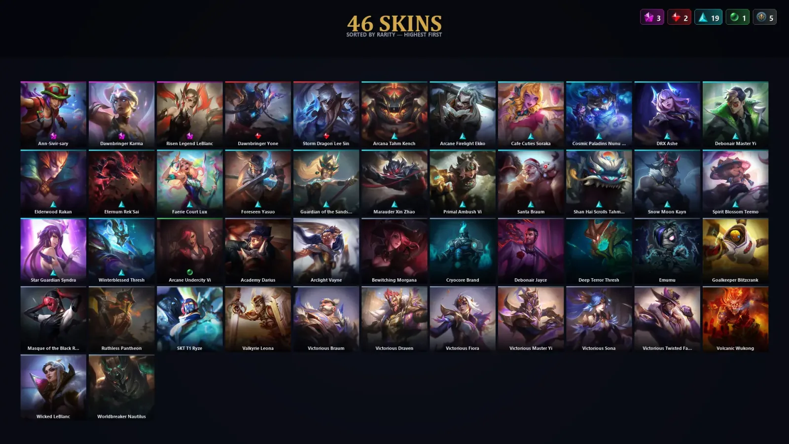 [LoL] | TR | Level 185 | Platinum II | 172 Champions | 46 Skins | 45,352 BE — LoL account