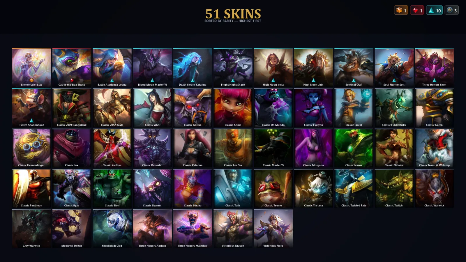 [LoL] | TR | Level 73 | 96 Champions | 19 Skins — LoL account