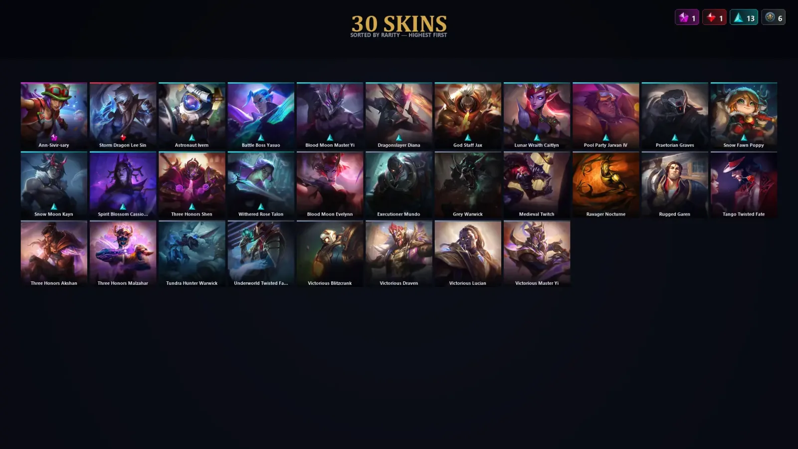 [LoL] | TR | Level 92 | 102 Champions | 30 Skins — LoL account