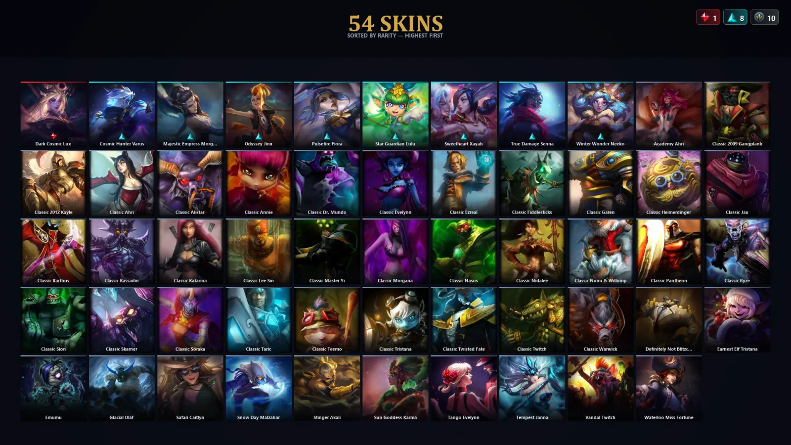 [LoL] | TR | Level 72 | 48 Champions | 54 Skins