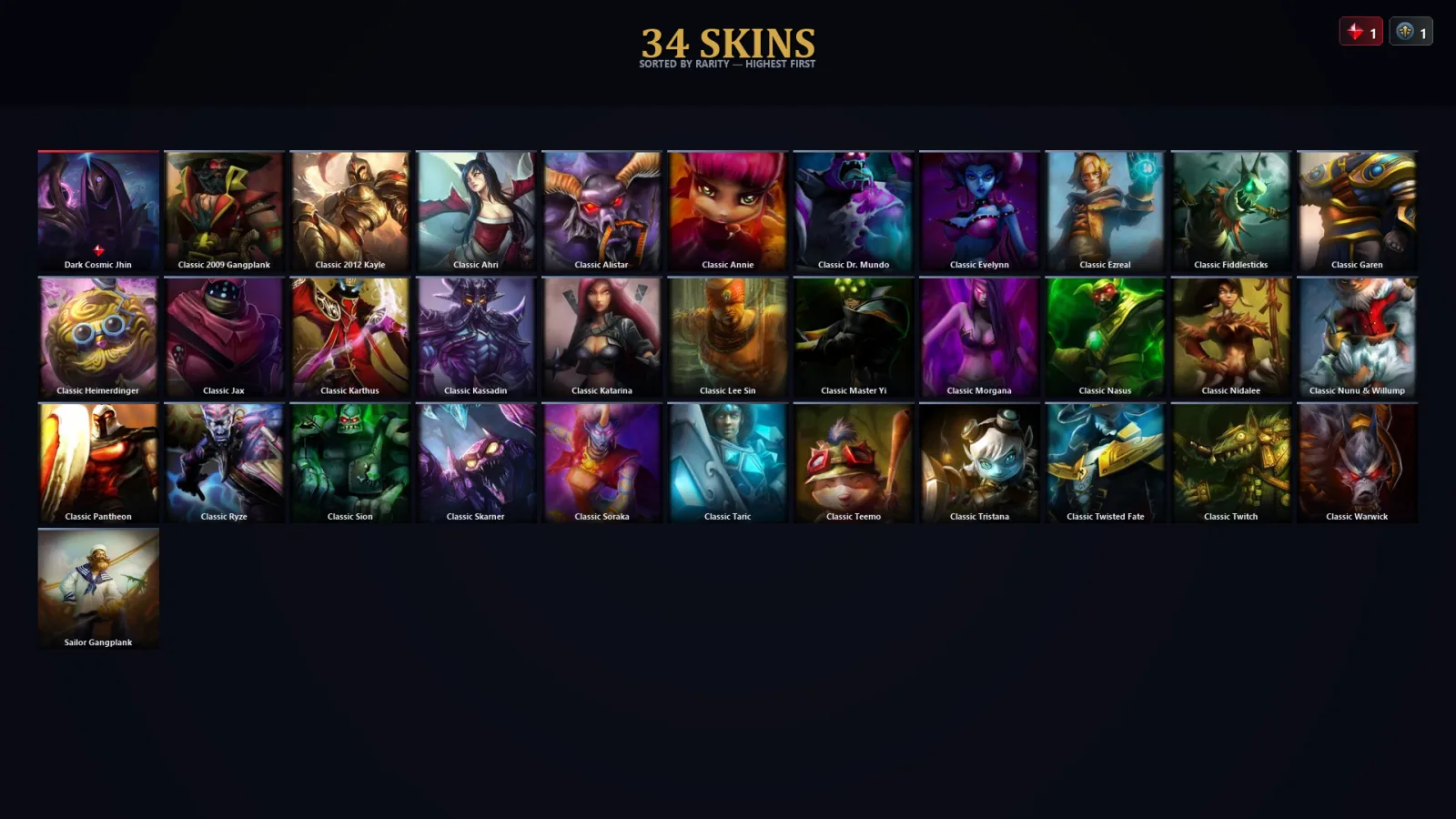 [LoL] | TR | Level 30 | 33 Champions | 34 Skins | 28,121 BE