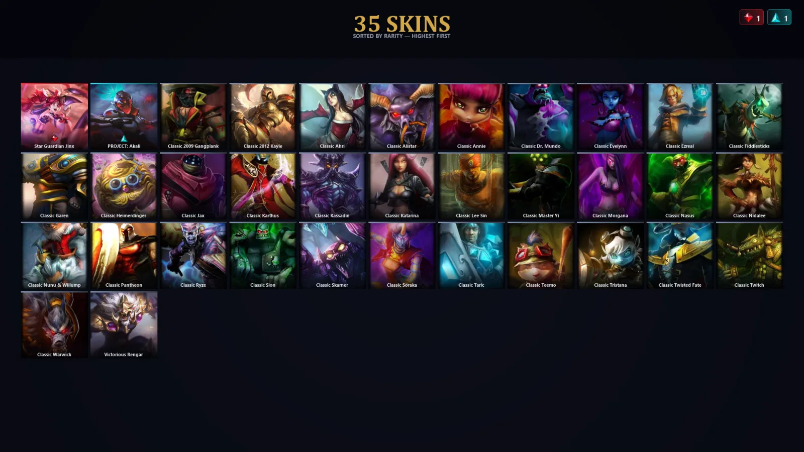 [LoL] | EUW | Level 44 | Platinum III | 61 Champions | 35 Skins