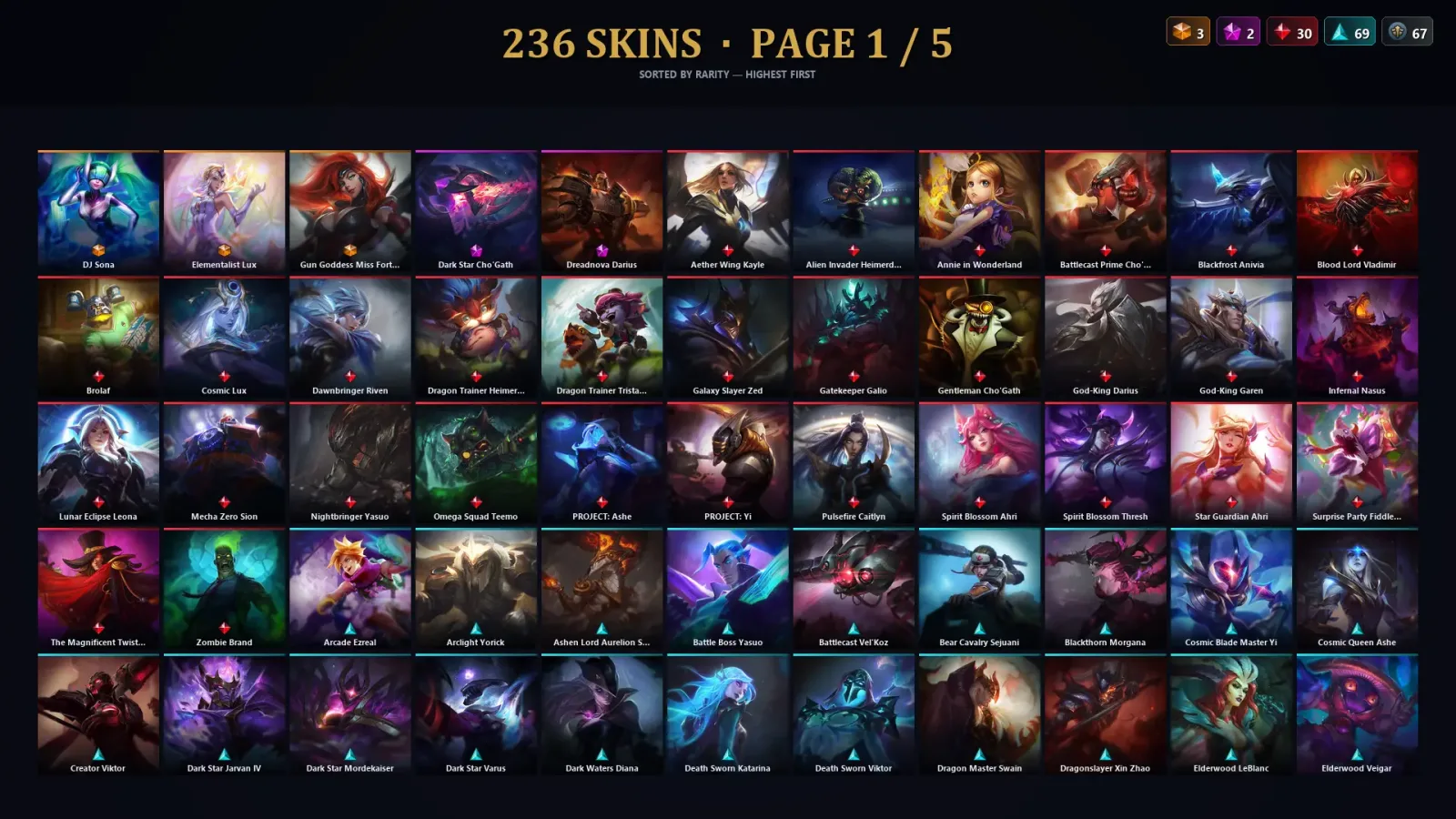 [LoL] | EUW | Level 91 | Bronze II | 123 Champions | 236 Skins | 14,144 BE — LoL account