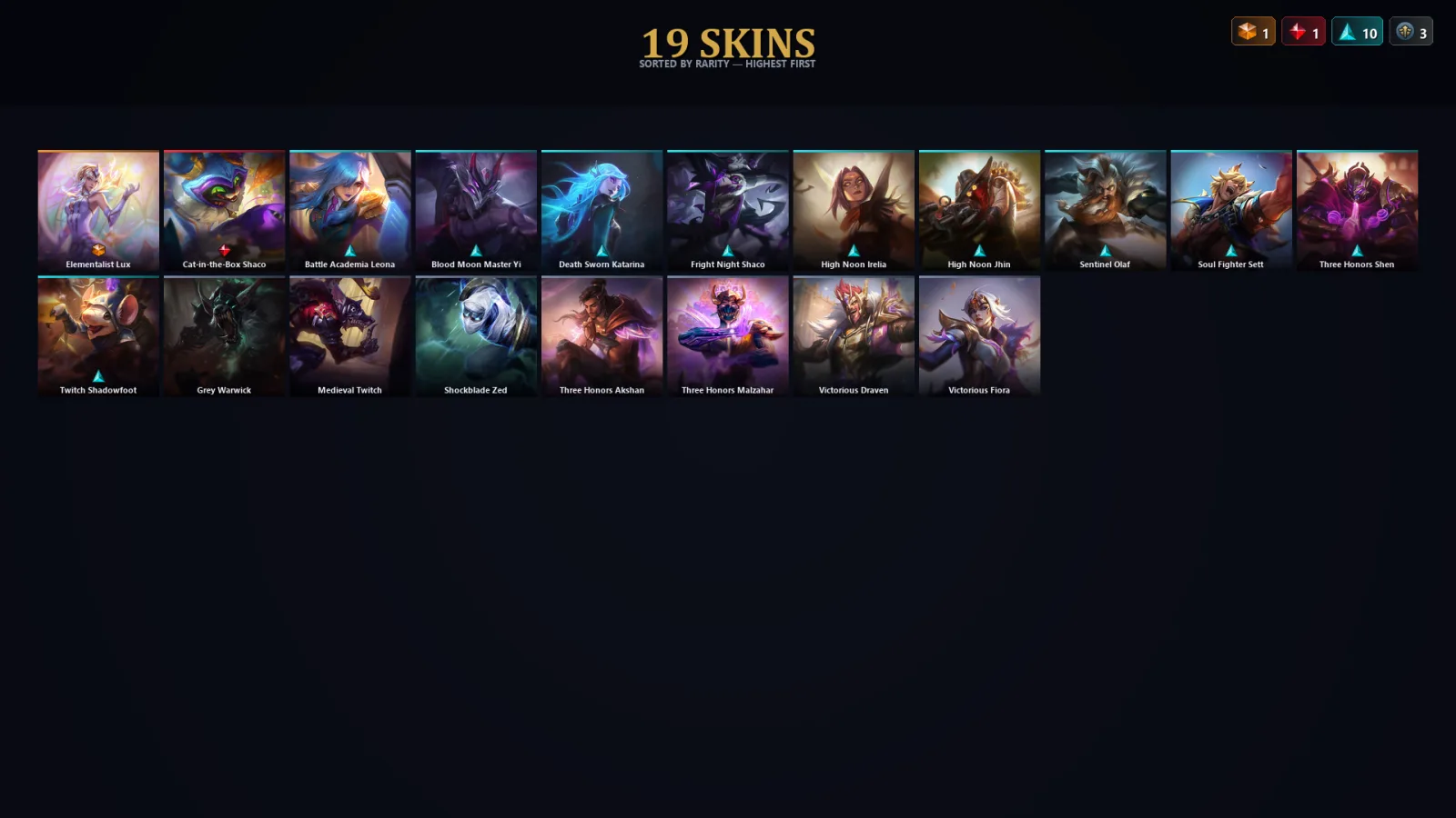 [LoL] | TR | Level 73 | 96 Champions | 19 Skins