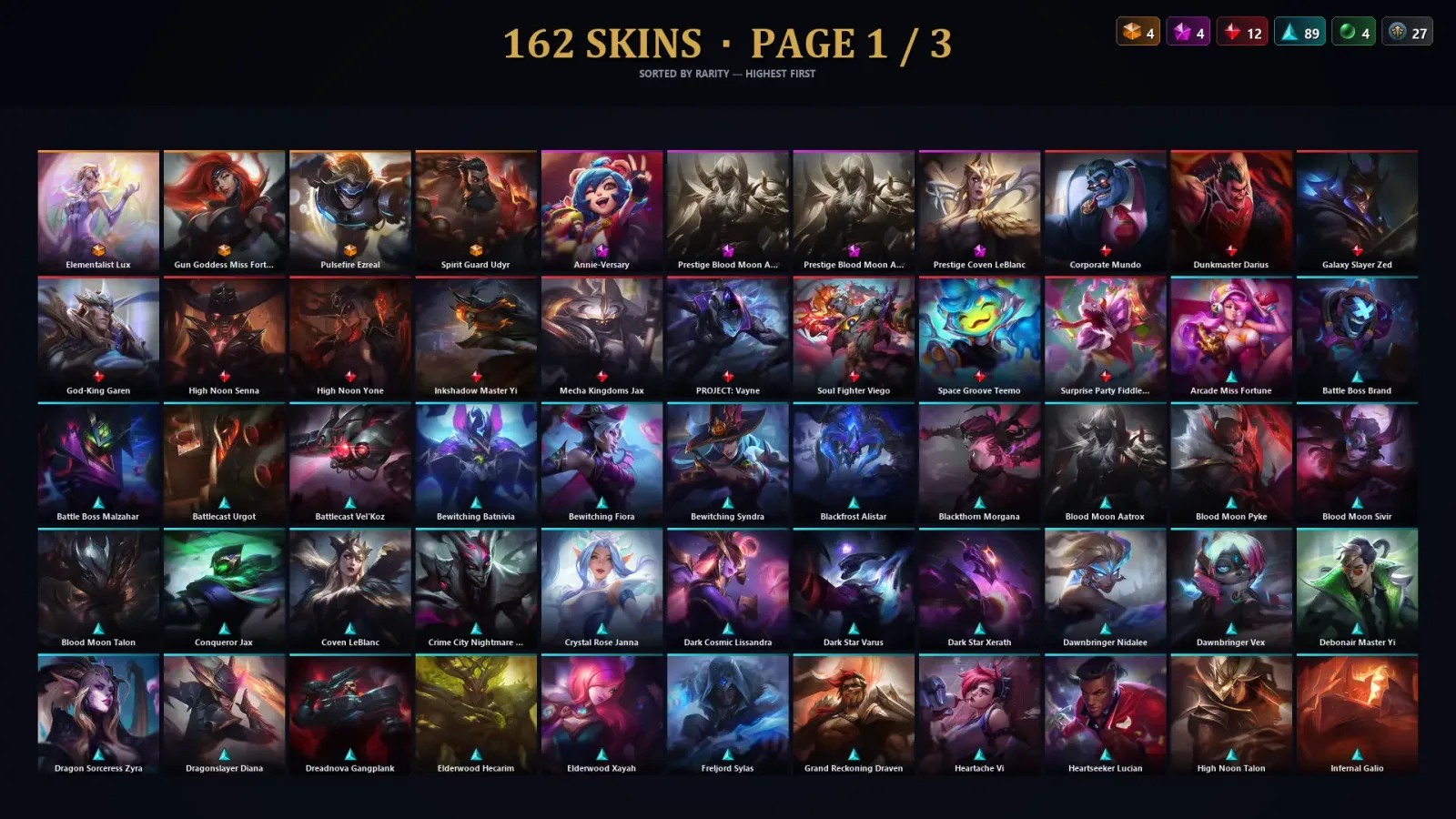 [LoL] | TR | Level 321 | Emerald IV | 172 Champions | 162 Skins — LoL account