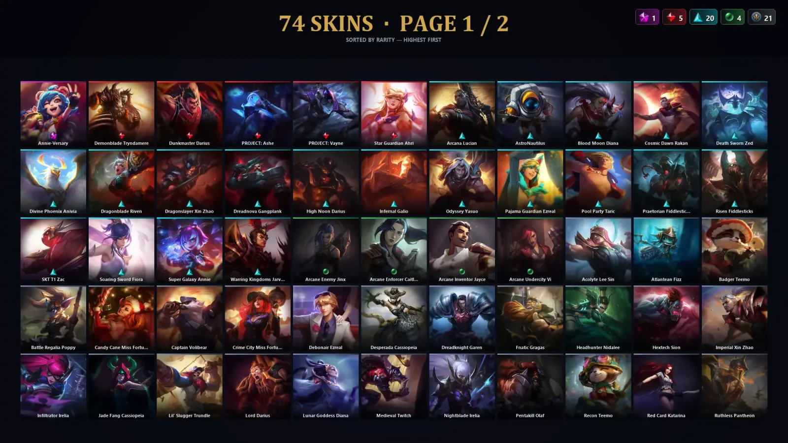 [LoL] | TR | Level 232 | Bronze II | 143 Champions | 74 Skins — LoL account
