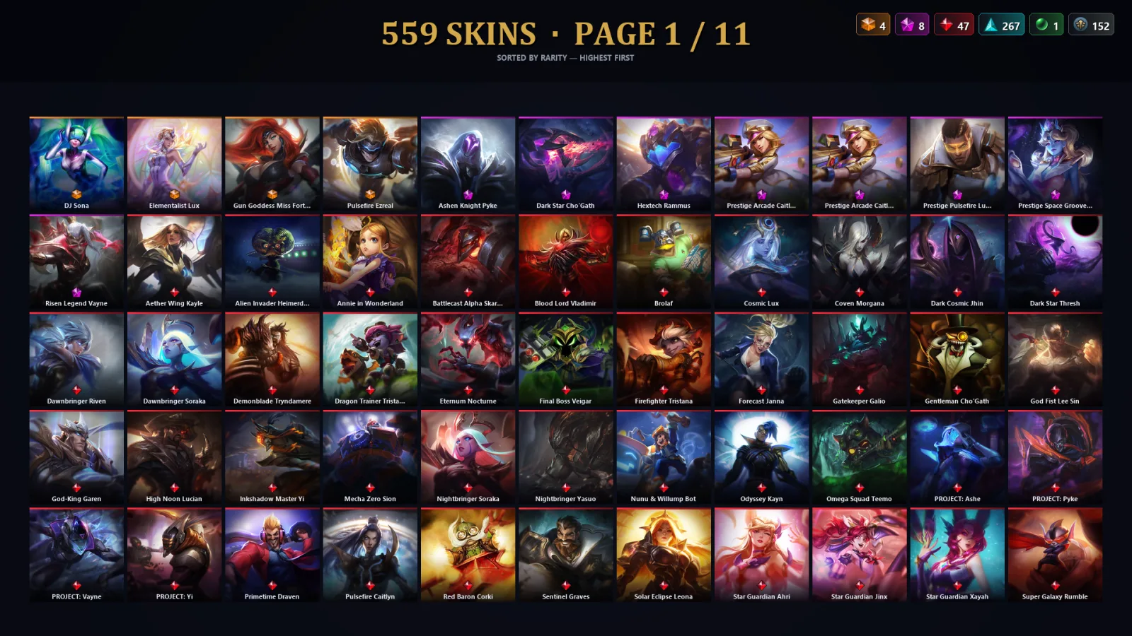 [LoL] | EUW | Level 140 | 172 Champions | 559 Skins