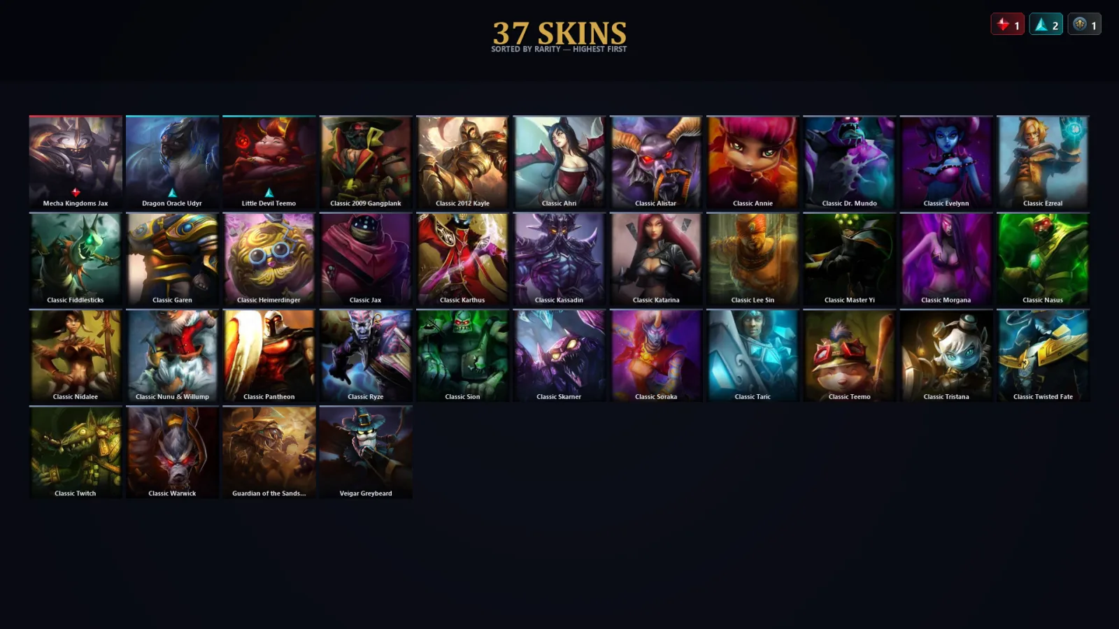 [LoL] | TR | Level 30 | 27 Champions | 37 Skins | 14,805 BE